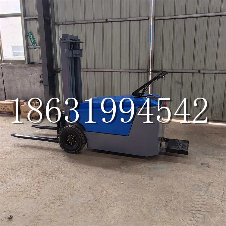 登封市全电动叉车插腿式堆高车液压装卸车1.5吨升高小型站驾式铲车